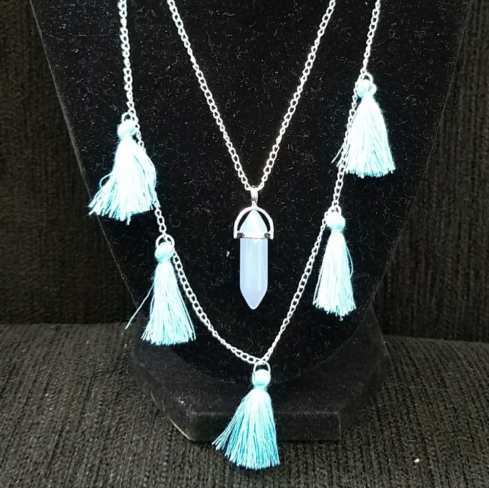 Boho necklace, tassel necklace, Festival jewelry - Picture 5 of 5